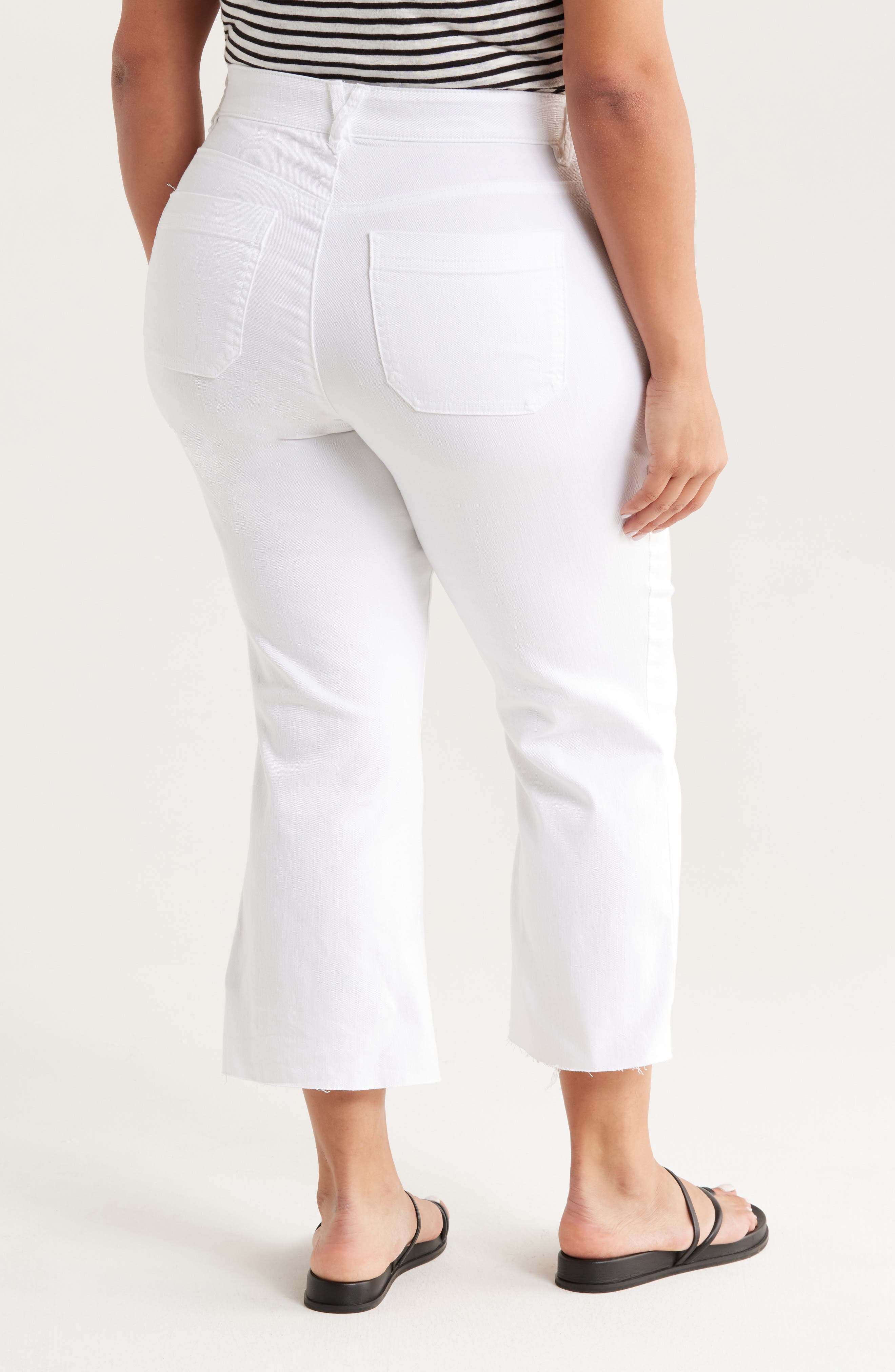 High Waist Crop Flare Leg Jeans
