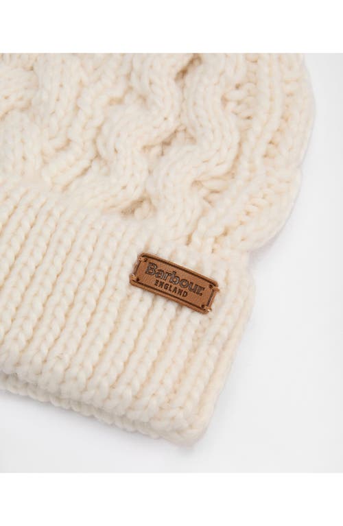 Barbour Penshaw Faux Fur Pompom Beanie & Scarf Set Gift Box In Gray
