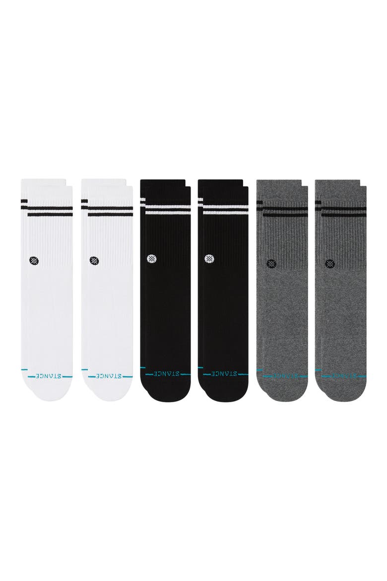 Core 6-Pack Crew Socks, Alternate, color, GREY/BLACK/WHITE