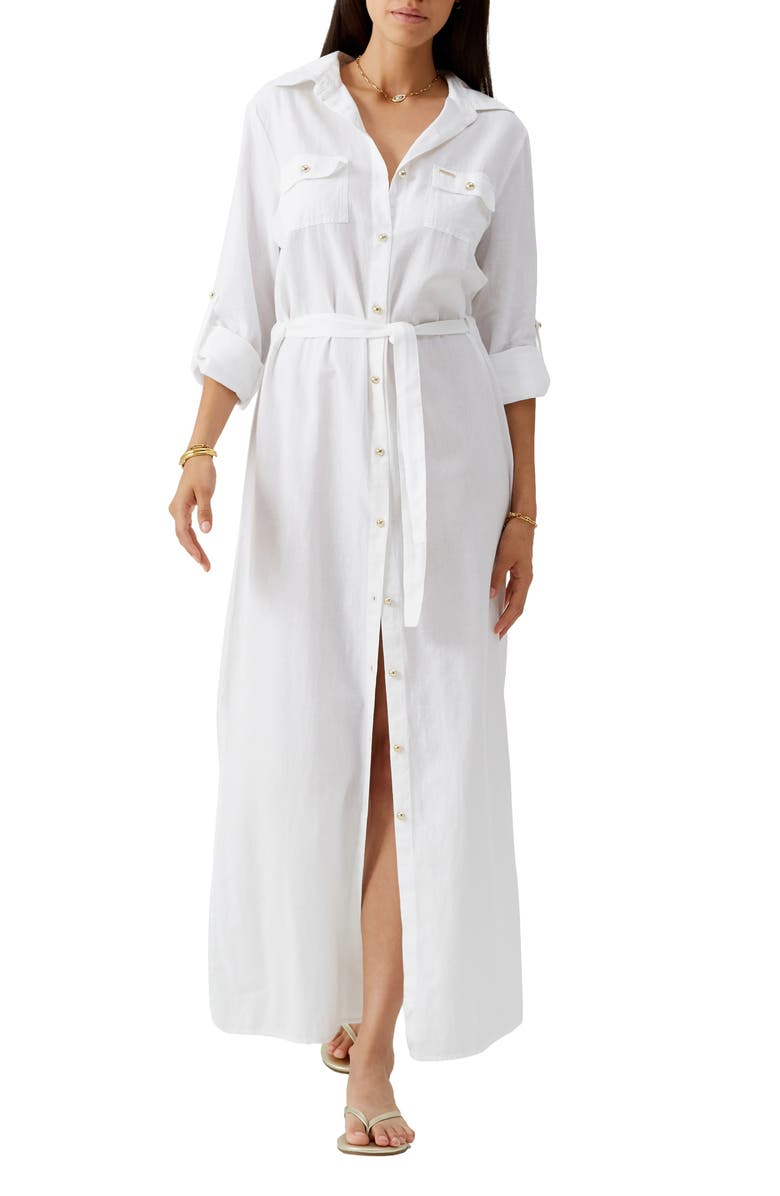 Melissa Odabash Darcy Button-Up Cover-Up Dress, Main, color, 