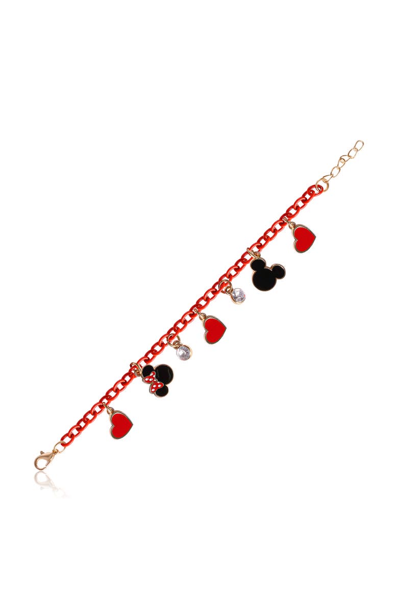 Disney Heart Charm Bracelet, Alternate, color, Red