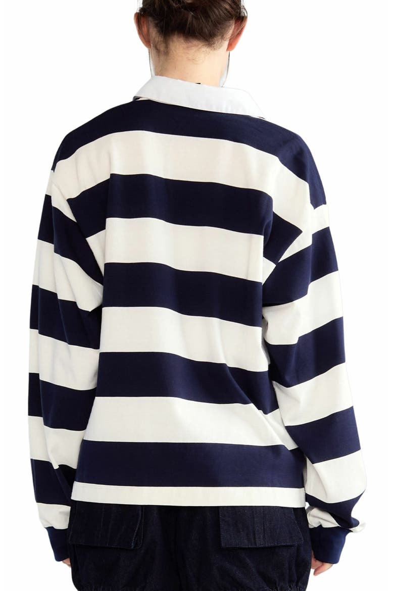Ardie Striped Rugby Shirt, Alternate, color, Navy White