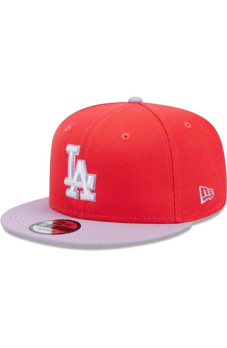 New Era Men's New Era Red/Purple Los Angeles Dodgers Spring Basic Two-Tone 9FIFTY Snapback Hat, Main, color, Red