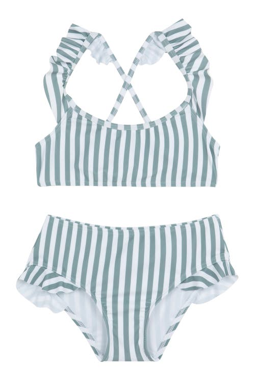GOTTEX GOTTEX KIDS SWEET STRIPE SCOOP NECK RUFFLE SWIM SET