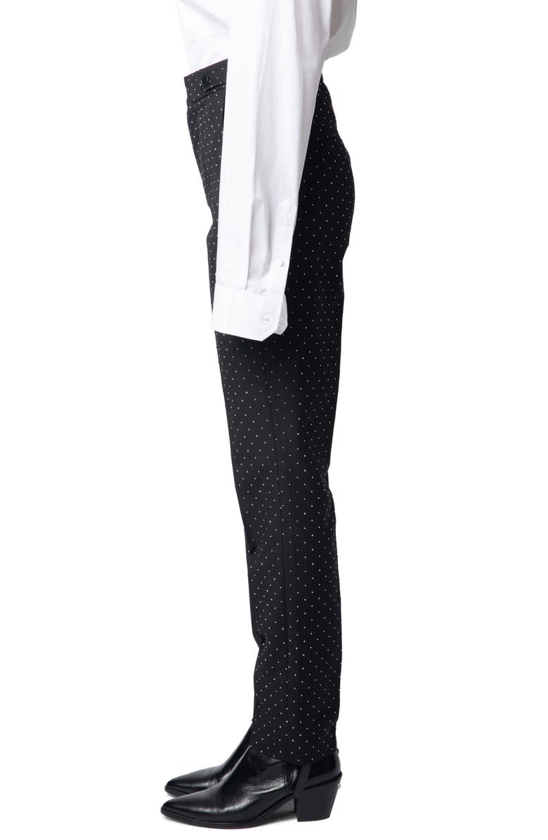 Zadig & Voltaire Panny Diamanté Straight Leg Pants, Alternate, color, Black