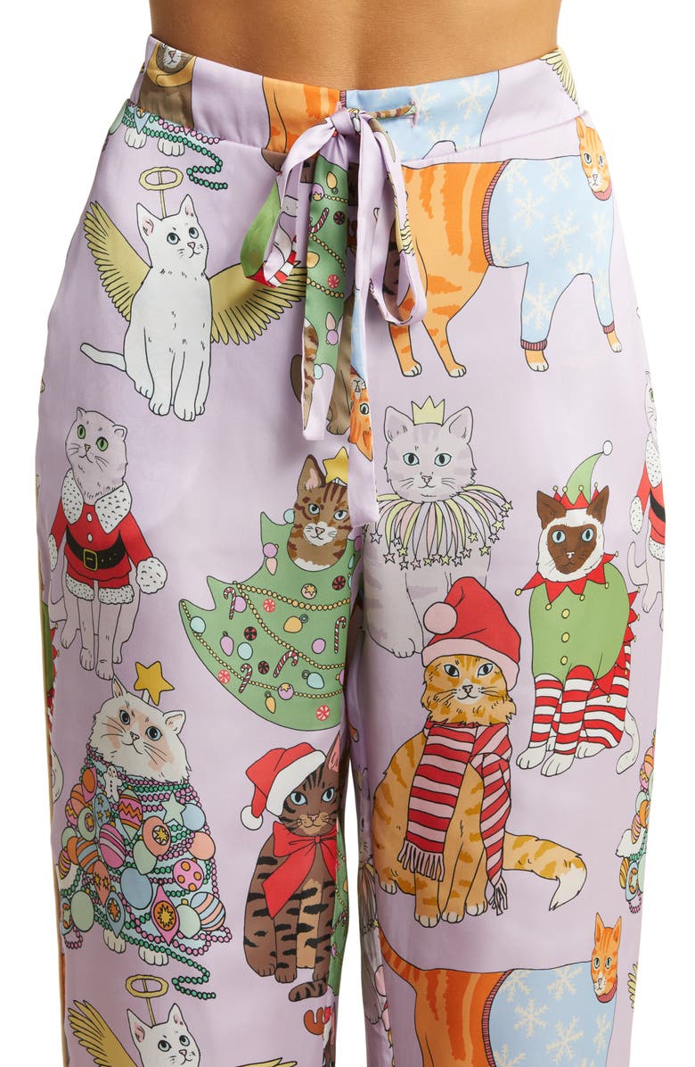 Karen Mabon Christmas Cats Recycled Polyester Pajamas, Alternate, color,