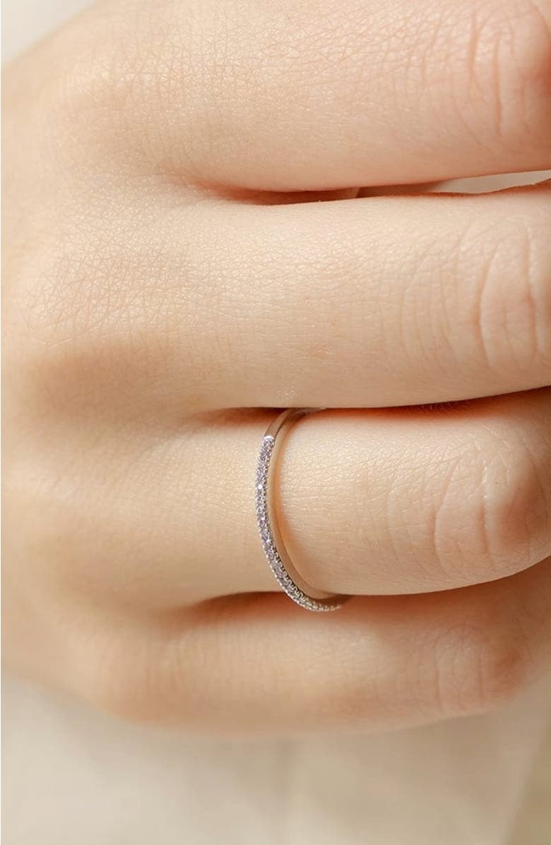 MADE BY MARY Birthstone Stacking Ring, Alternate, color, Silver