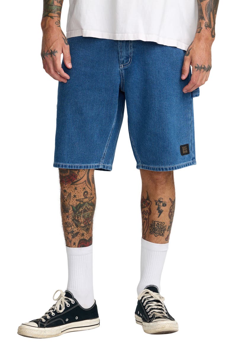 Dayshift Denim Carpenter Shorts, Main, color, BLUE COLLAR
