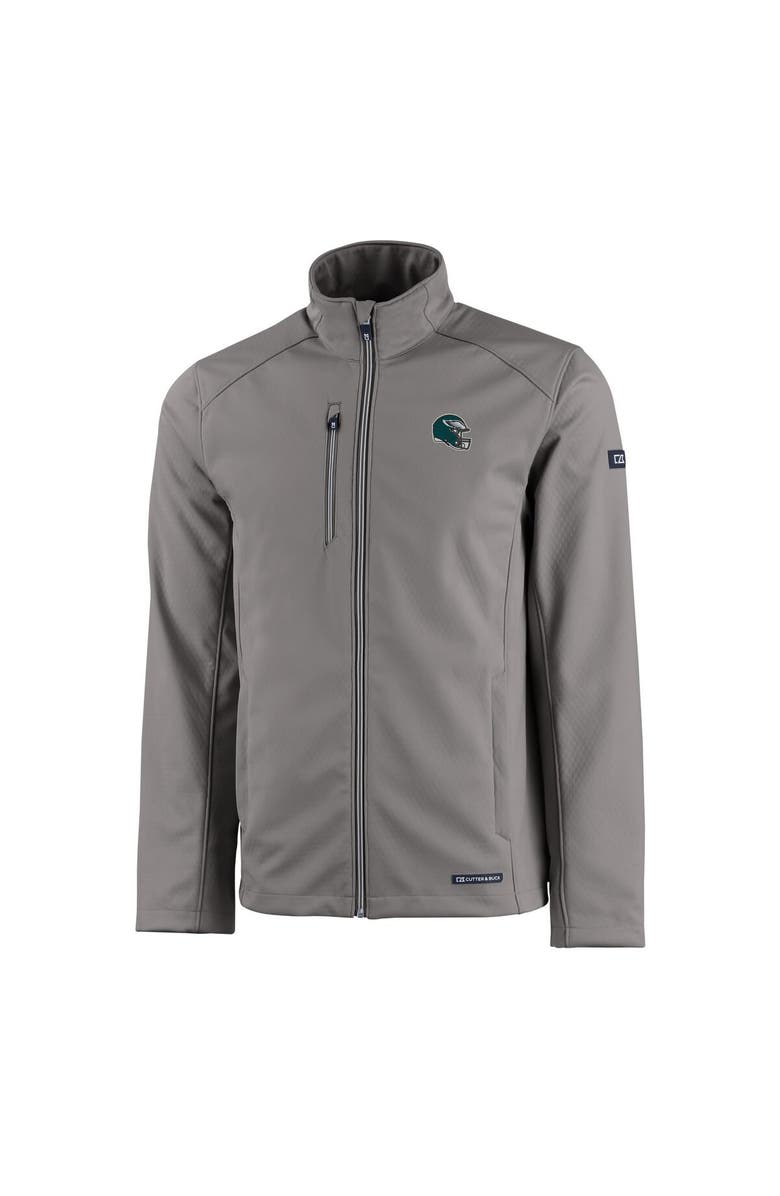 Cutter & Buck Men's Cutter & Buck Gray Philadelphia Eagles Evoke Eco Softshell Recycled Full-Zip Jacket, Alternate, color, 