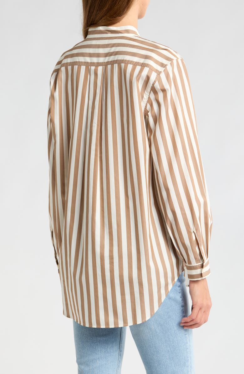 FRAME Stripe Pocket Button-Up Tunic Shirt, Alternate, color, 