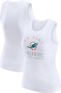 WEAR by Erin Andrews Women's WEAR by Erin Andrews  White Miami Dolphins Ribbed Graphic Tank Top