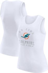 WEAR by Erin Andrews Women's WEAR by Erin Andrews White Miami Dolphins Ribbed Graphic Tank Top