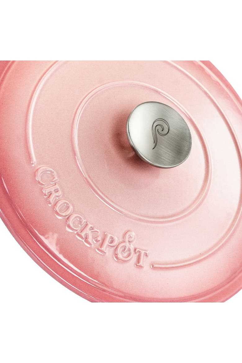 2 Piece 5 Quarts Enamled Cast Iron Dutch Oven, Alternate, color, Pink