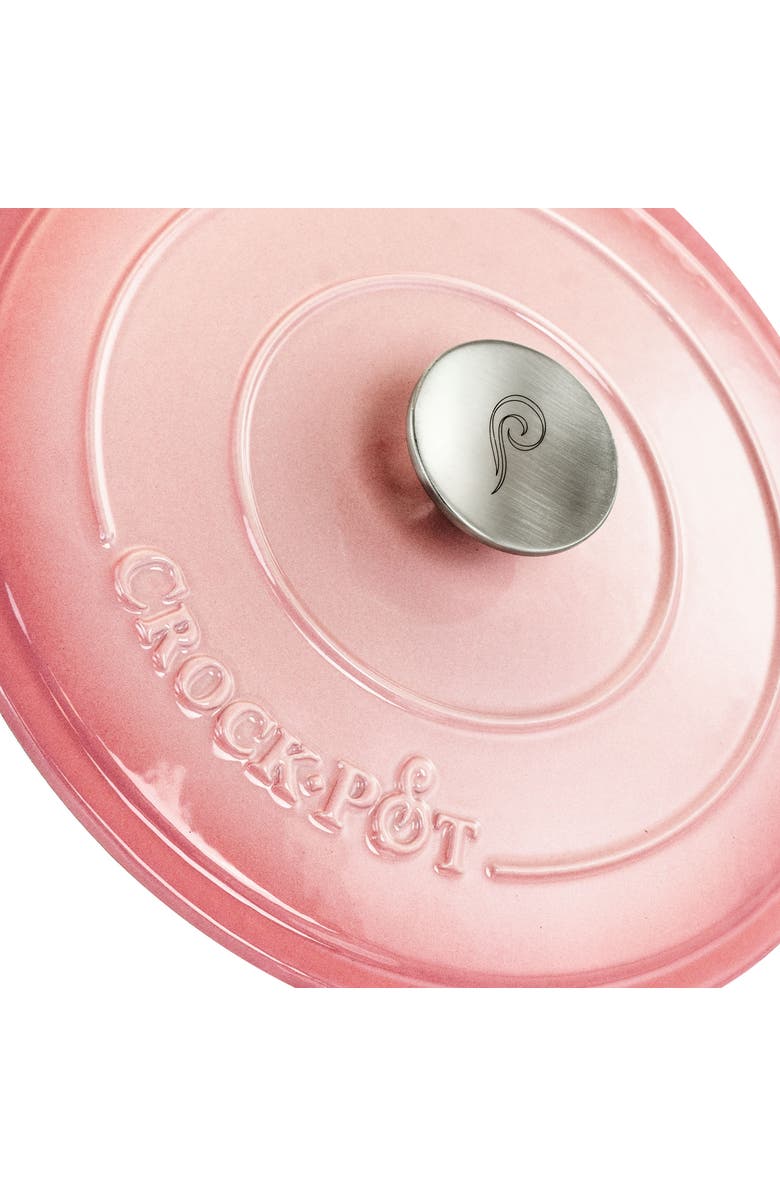 Crock-pot 2 Piece 5 Quarts Enamled Cast Iron Dutch Oven, Alternate, color, Pink