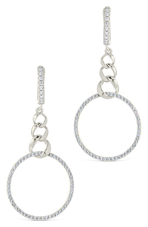 Rosaline Cubic Zirconia Floating Ring Dangle Drop Earrings