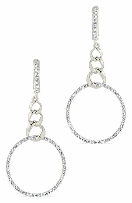 Sterling Forever Rosaline Cubic Zirconia Floating Ring Dangle Drop Earrings