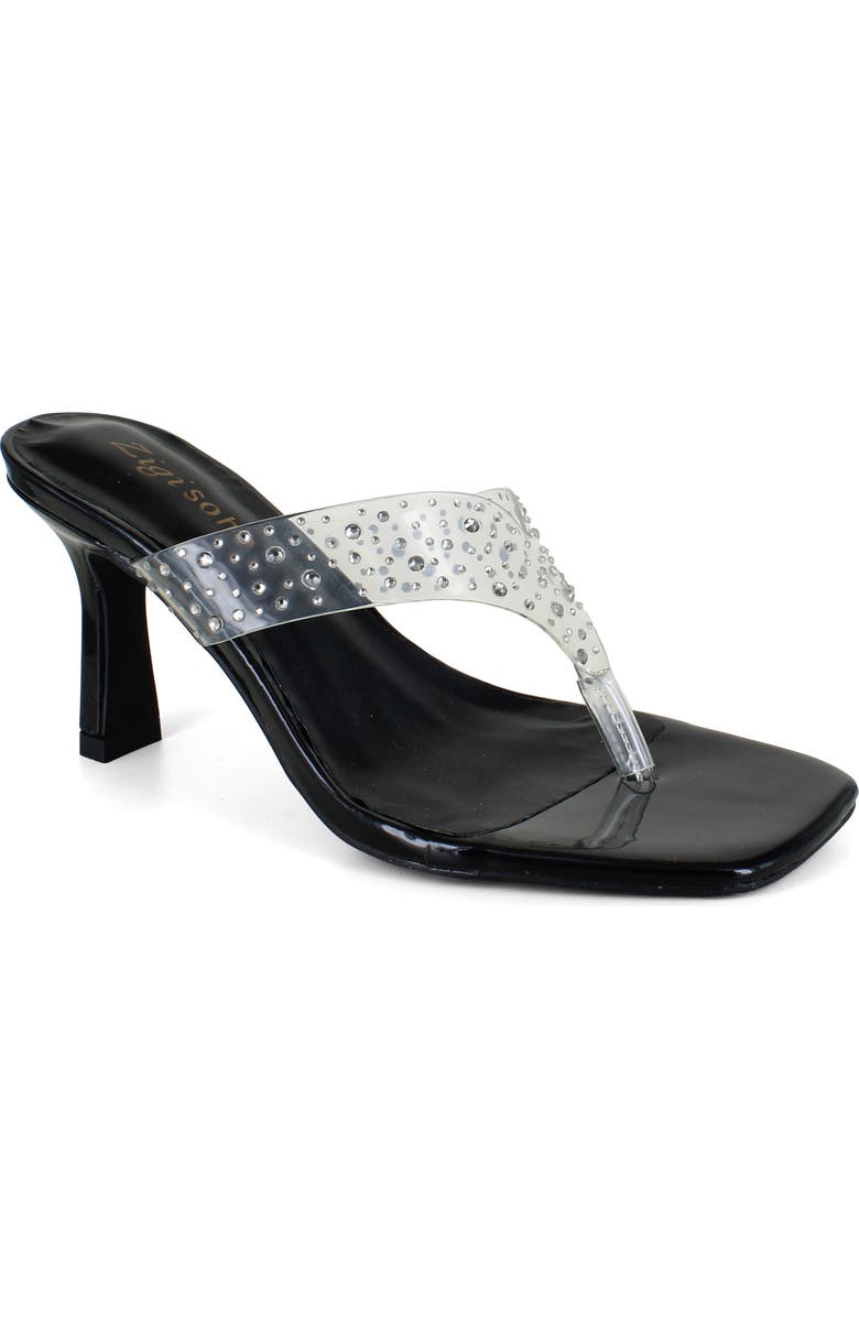 ZIGISOHO Scarlette Rhinestone Sandal, Main, color, Black Faux
