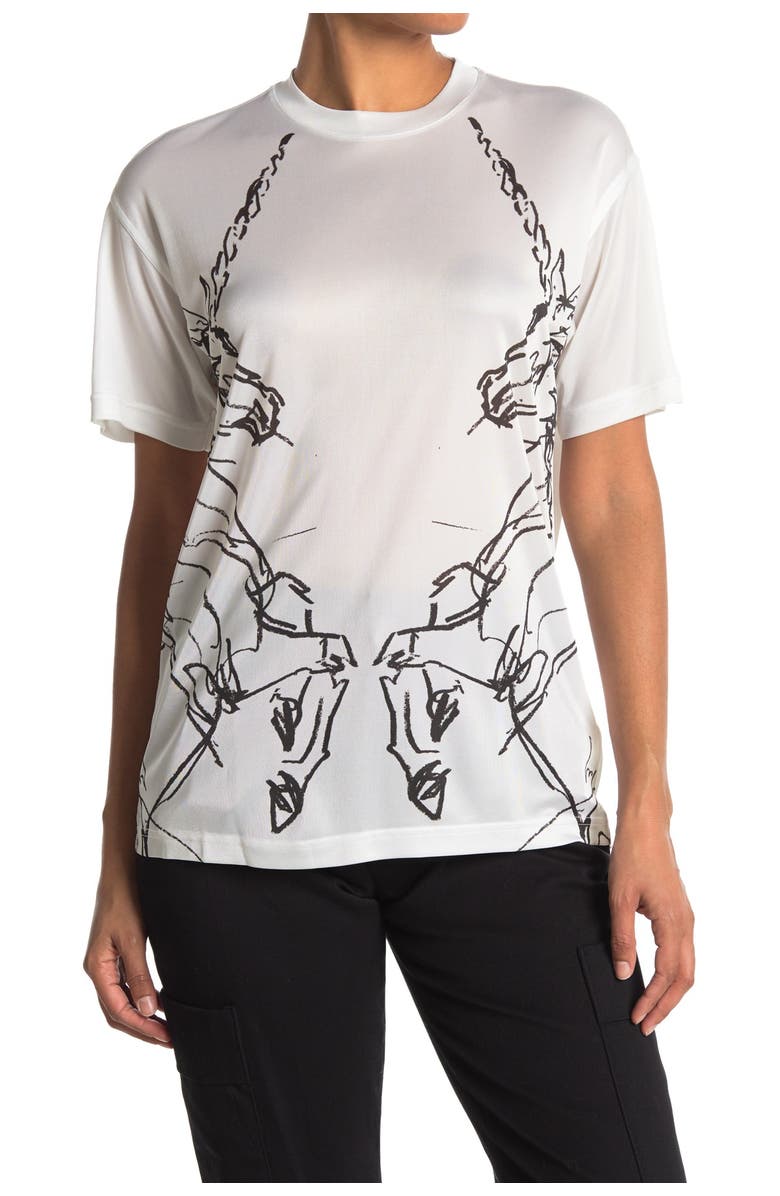 Burberry Carrick Unicorn Sketch T-Shirt, Main, color, 