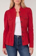 Liverpool Los Angeles Puff Sleeve Ruffle Trim Trucker Jacket