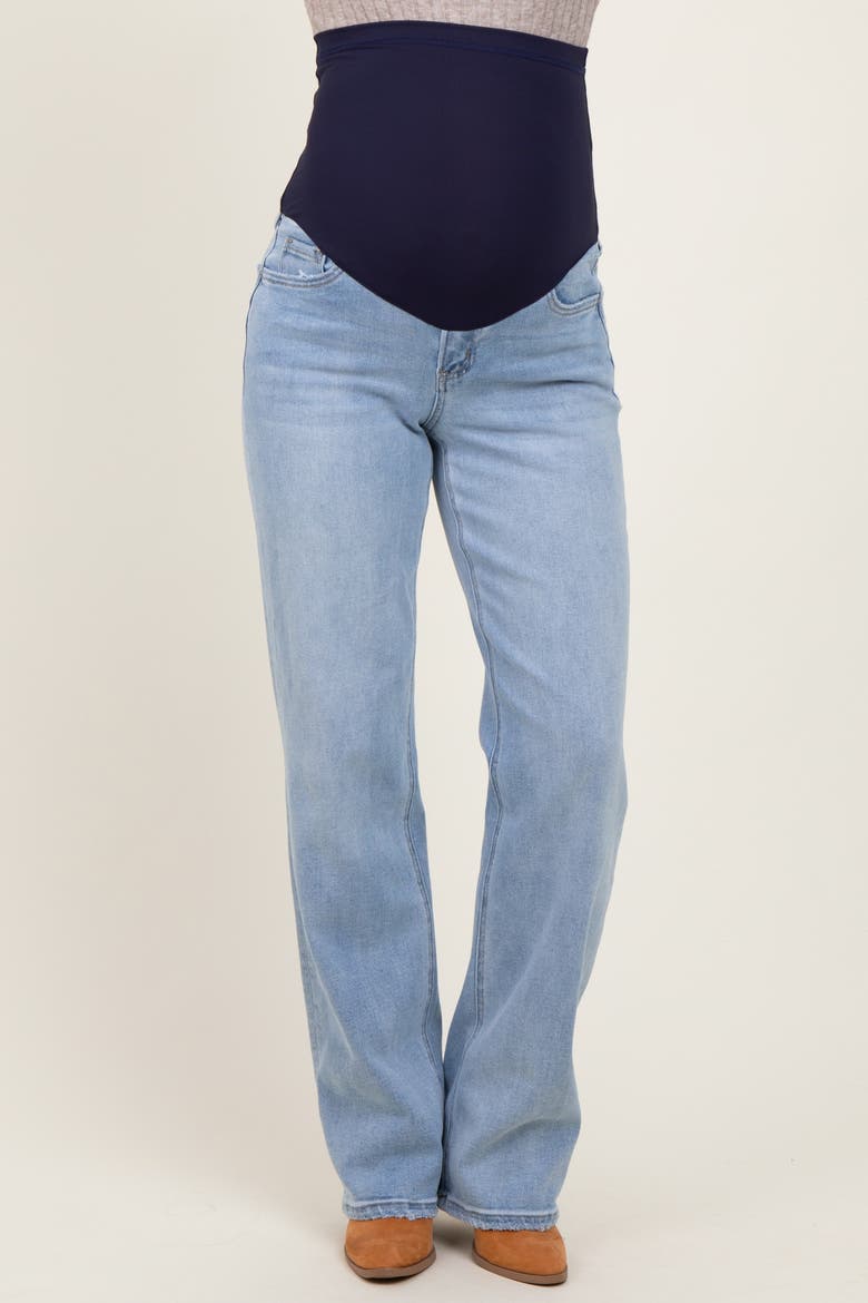 Relaxed Straight Leg Maternity Jeans, Alternate, color, Light Blue