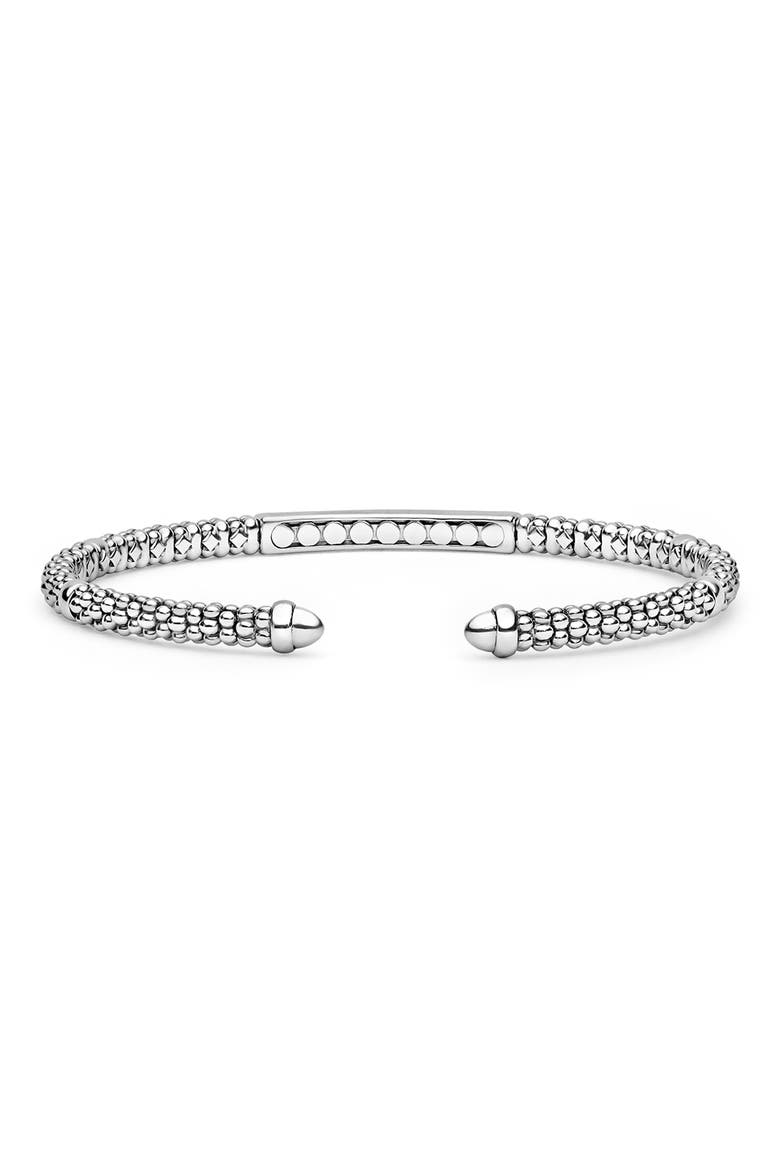Caviar Spark Sterling Silver Cuff, Main, color, STERLING SILVER