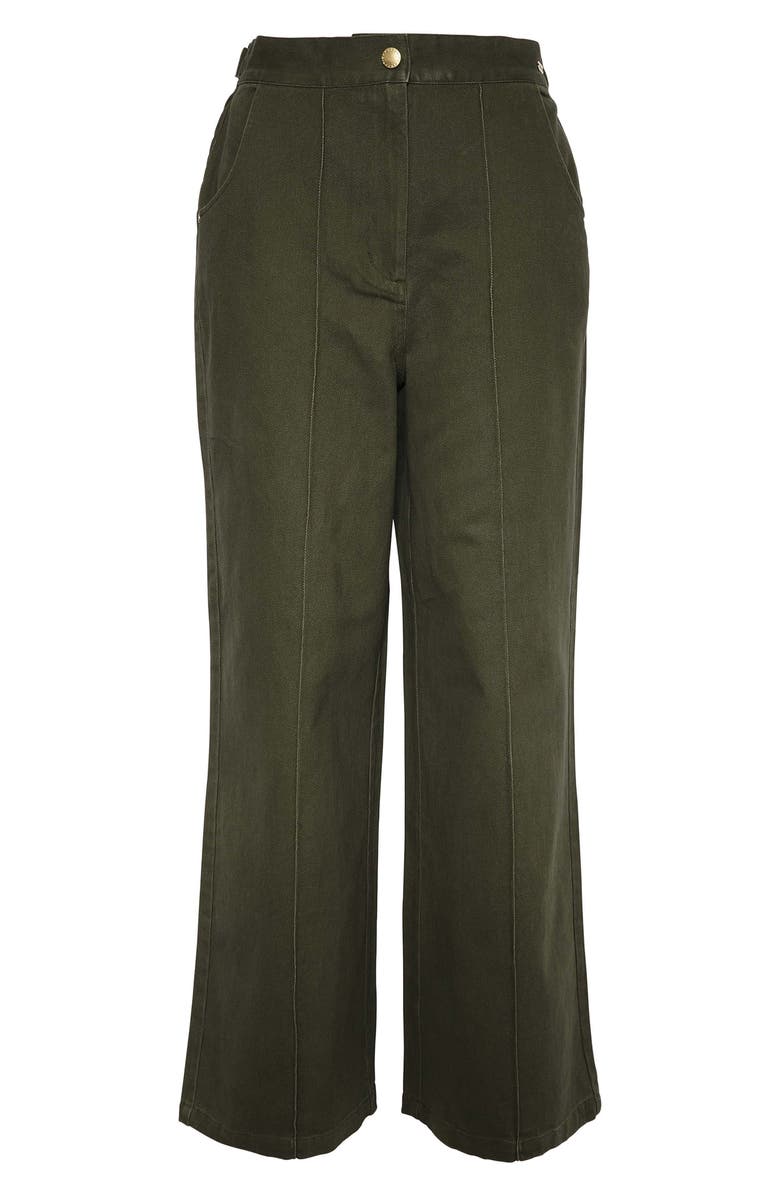 Barbour Allerston High Waist Utility Wide Leg Pants, Alternate, color, Olive
