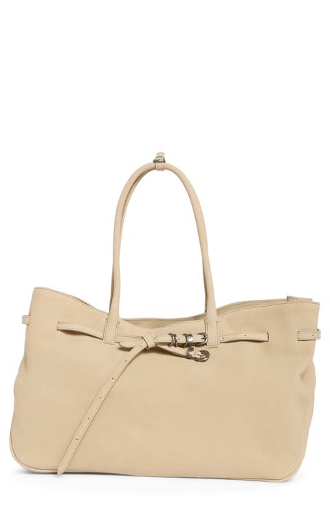 Grandma Large Buckle Suede Shoulder Bag