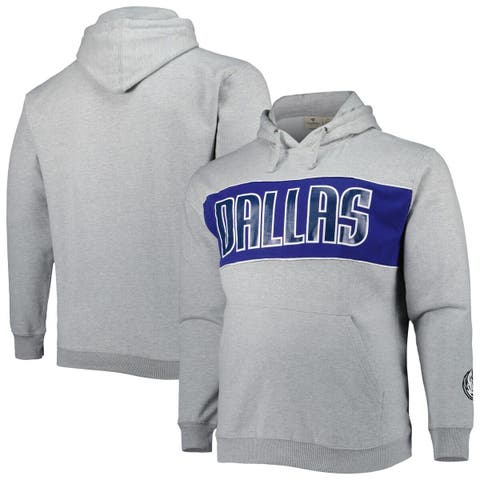 Men's Fanatics Branded Heather Gray Dallas Mavericks Big & Tall Wordmark Pullover Hoodie