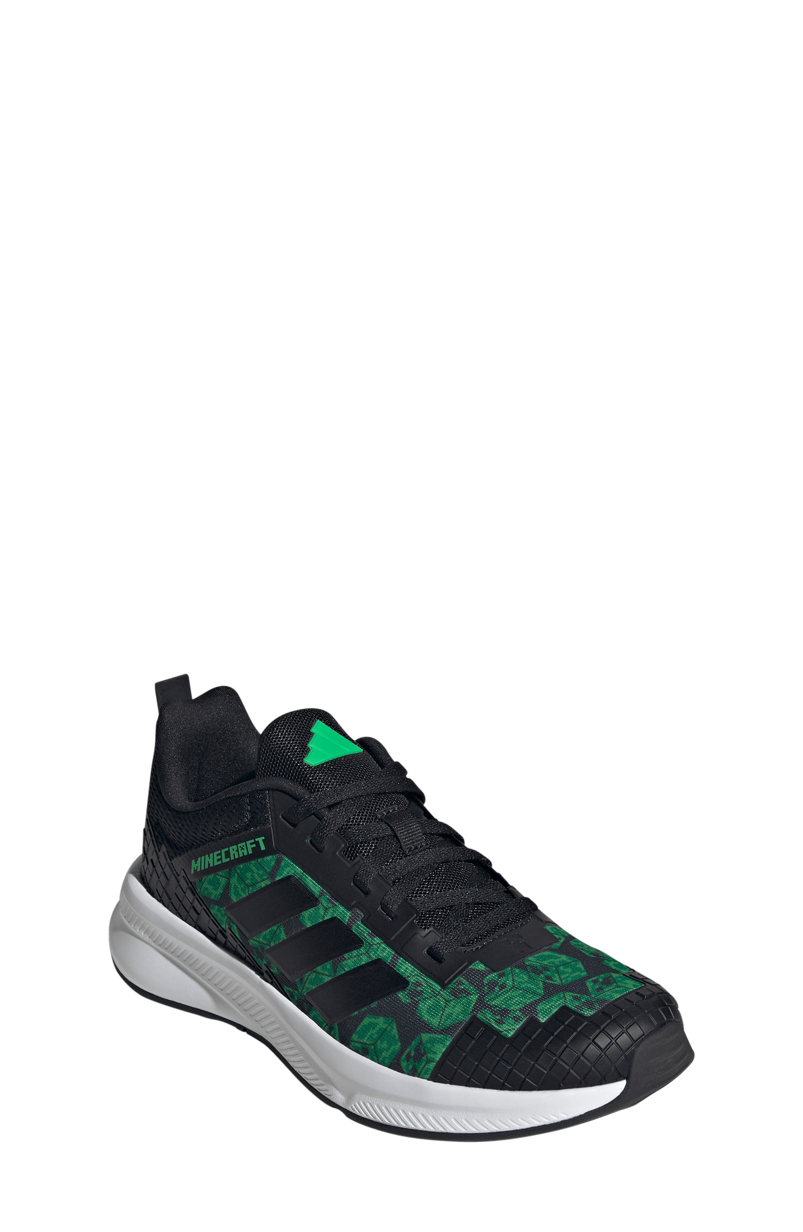 adidas x Minecraft<sup>®</sup> Kids' Fortarun 4.0 Sneaker, Main, color, Core Black/ Footwear White