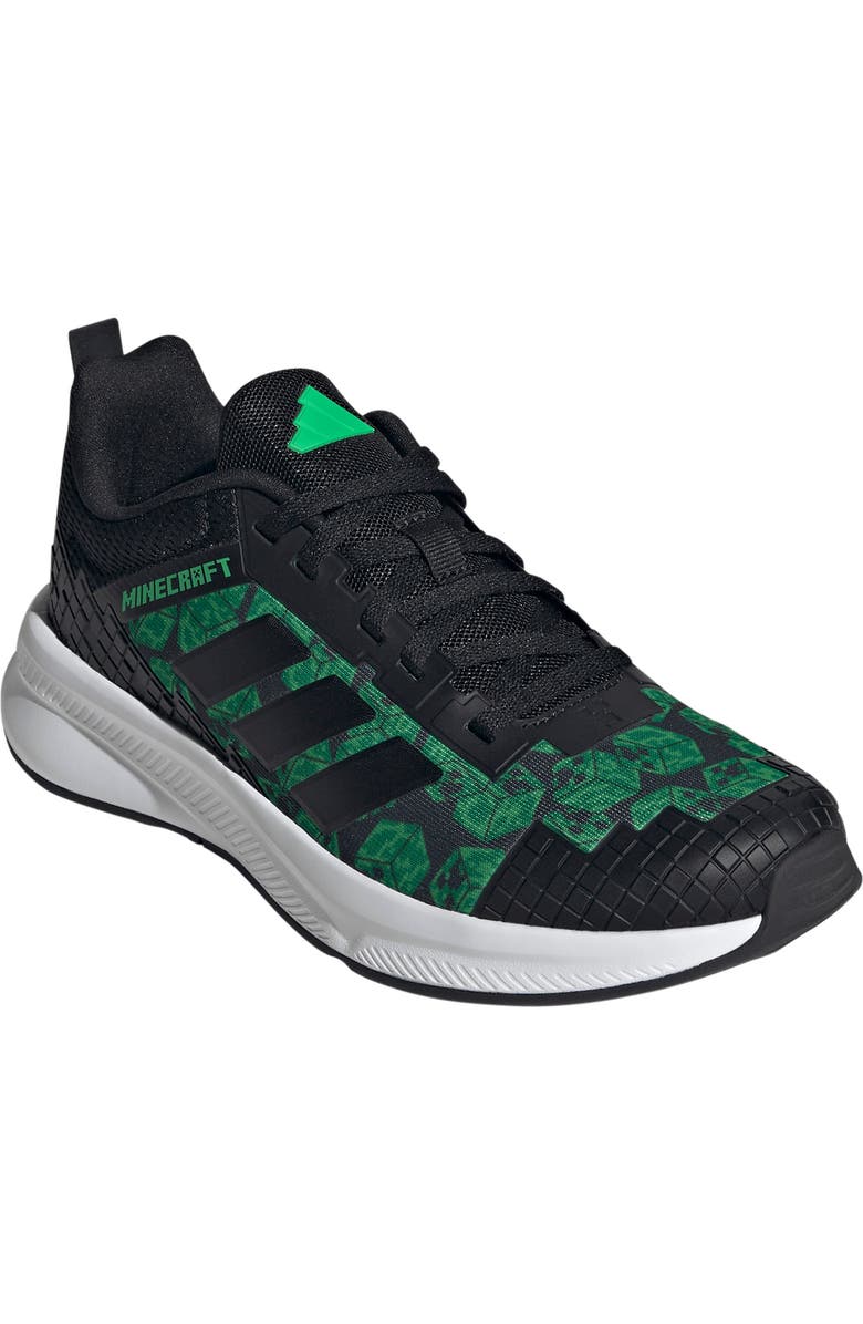 adidas x Minecraft<sup>®</sup> Kids' Fortarun 4.0 Sneaker, Main, color, Core Black/ Footwear White