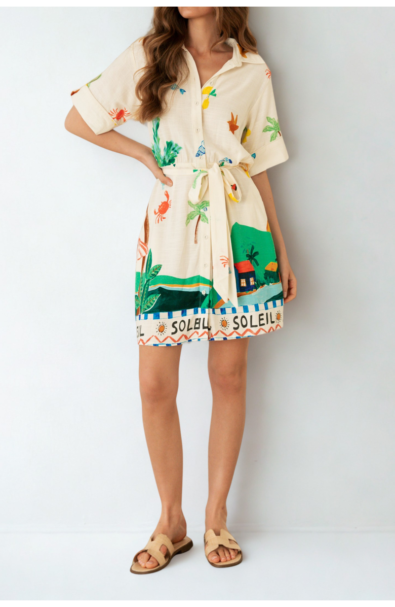 Ebby & I Josephina Shirt Dress, Main, color, White