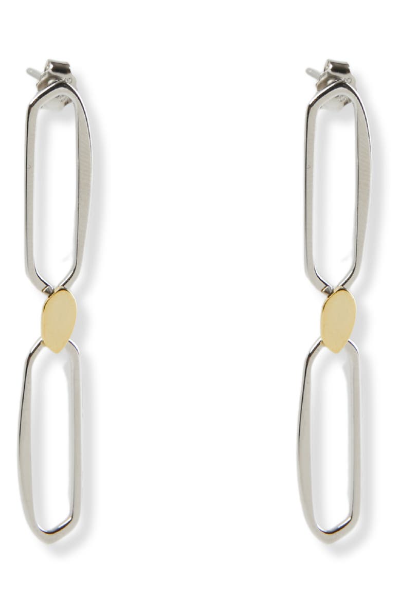 ARGENTO VIVO Two-Tone Organic Drop Earrings, Main, color, 