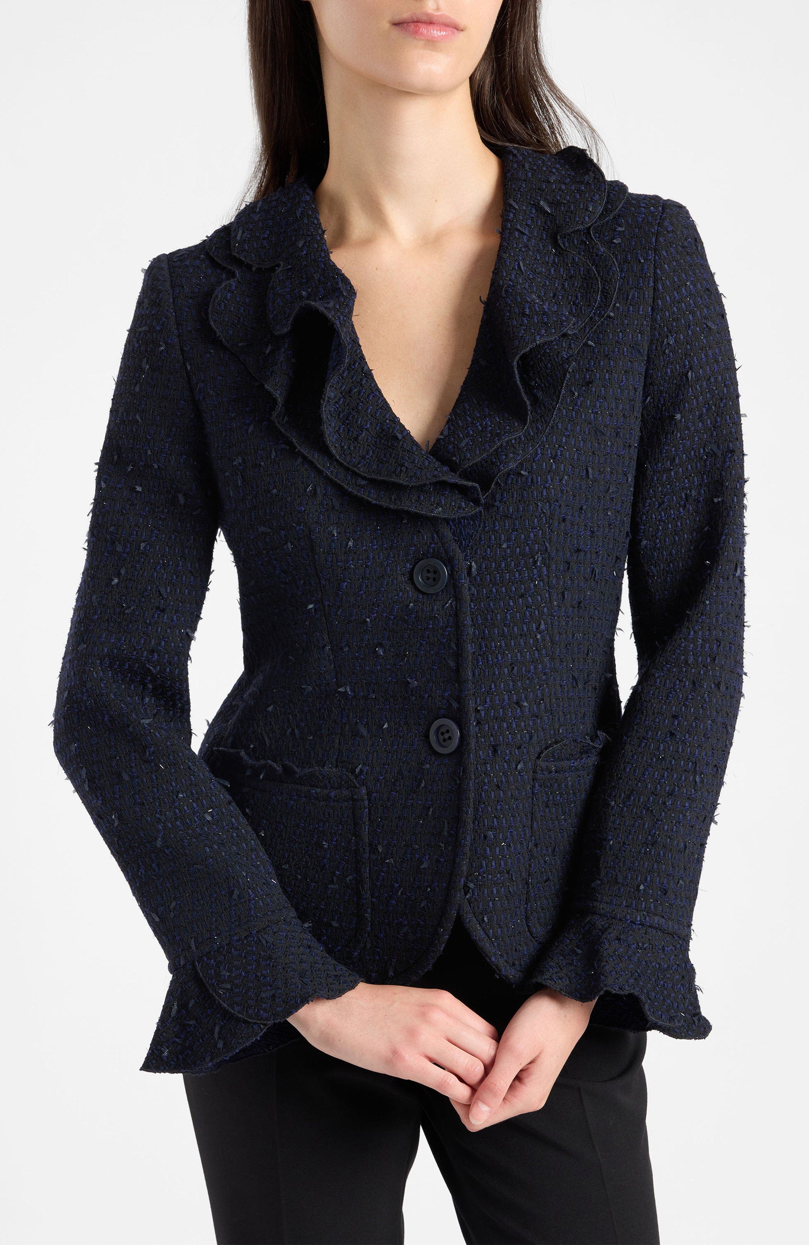 Celeste Ruffle Jacket in Luxury Tonal Tweed - image 2