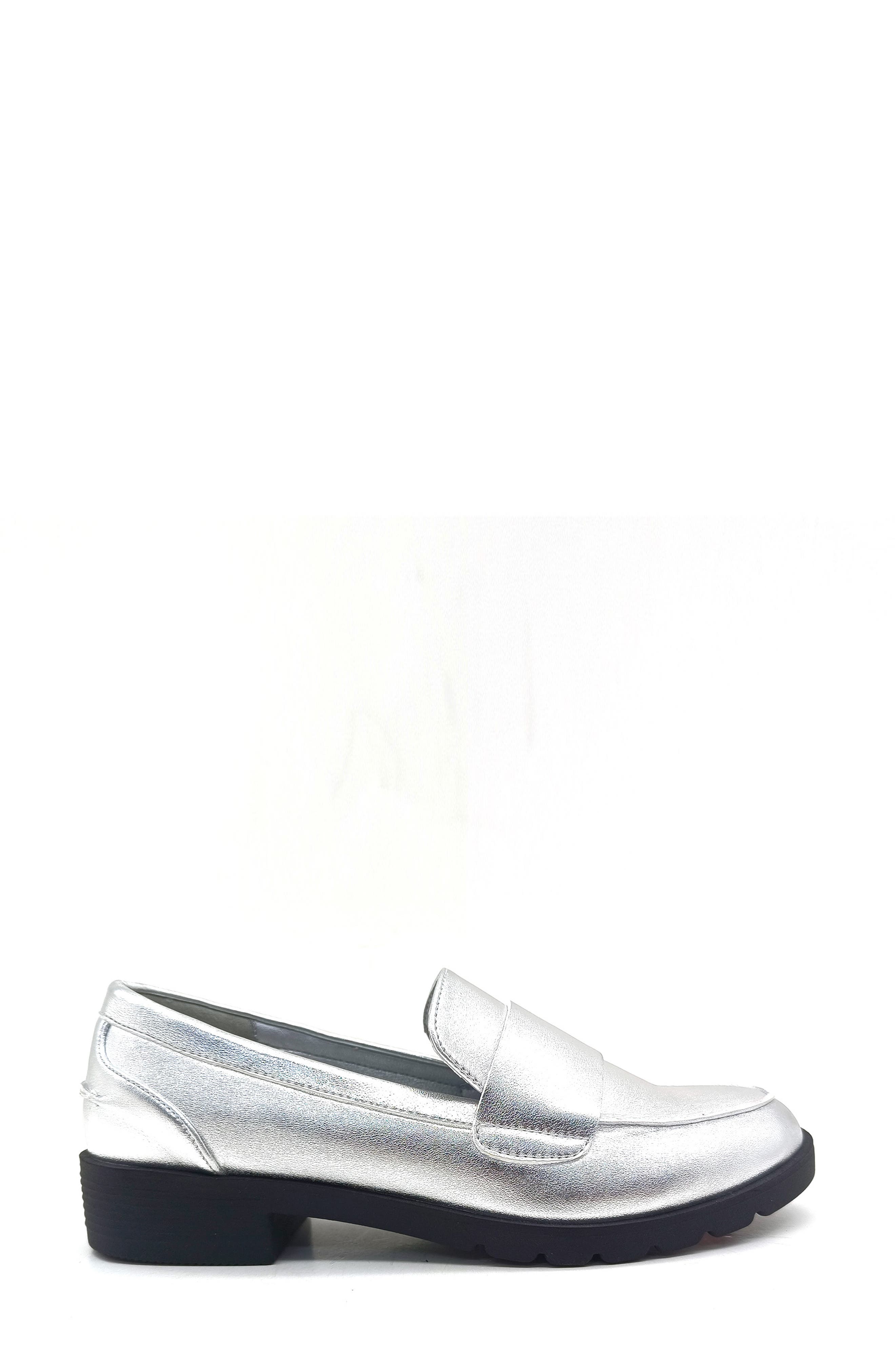 Fern Patent Loafer, Alternate, color, SILVER