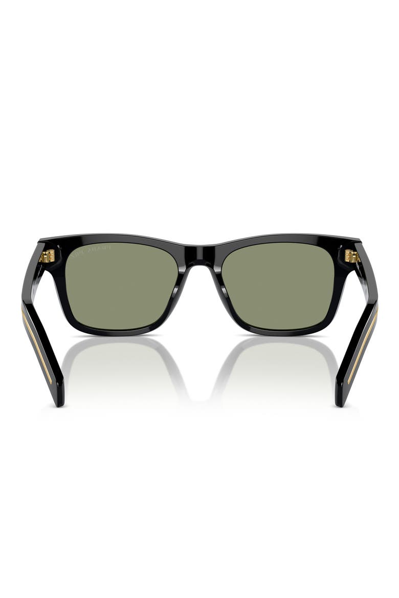 54mm Polarized Rectangular Sunglasses, Alternate, color, BLACK