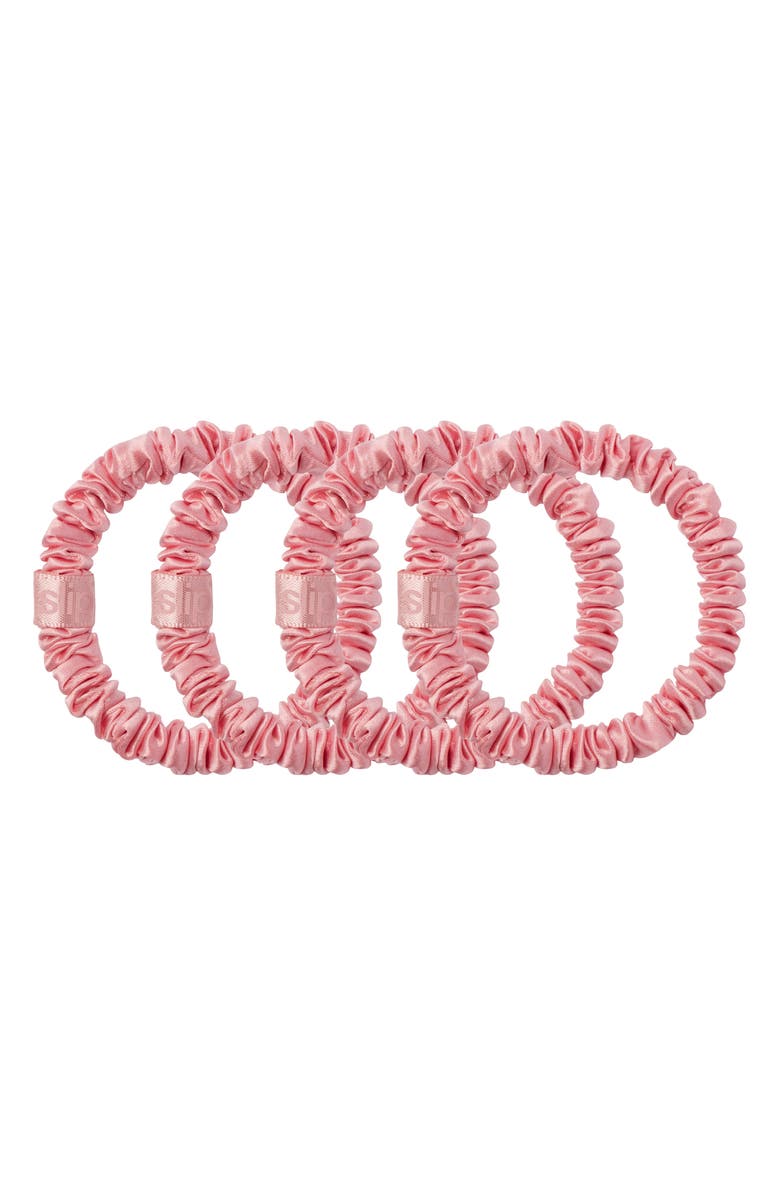 slip 4-Pack Skinny Silk Scrunchies, Main, color, Rose