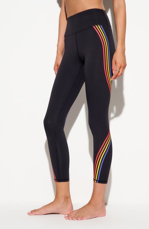 Spiritual Gangster Prism Stripe High Waist Lotus Leggings In Black