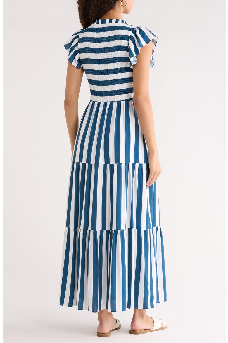 Vesper Sunfire Maxi Dress, Alternate, color, DARK BLUE-WHITE