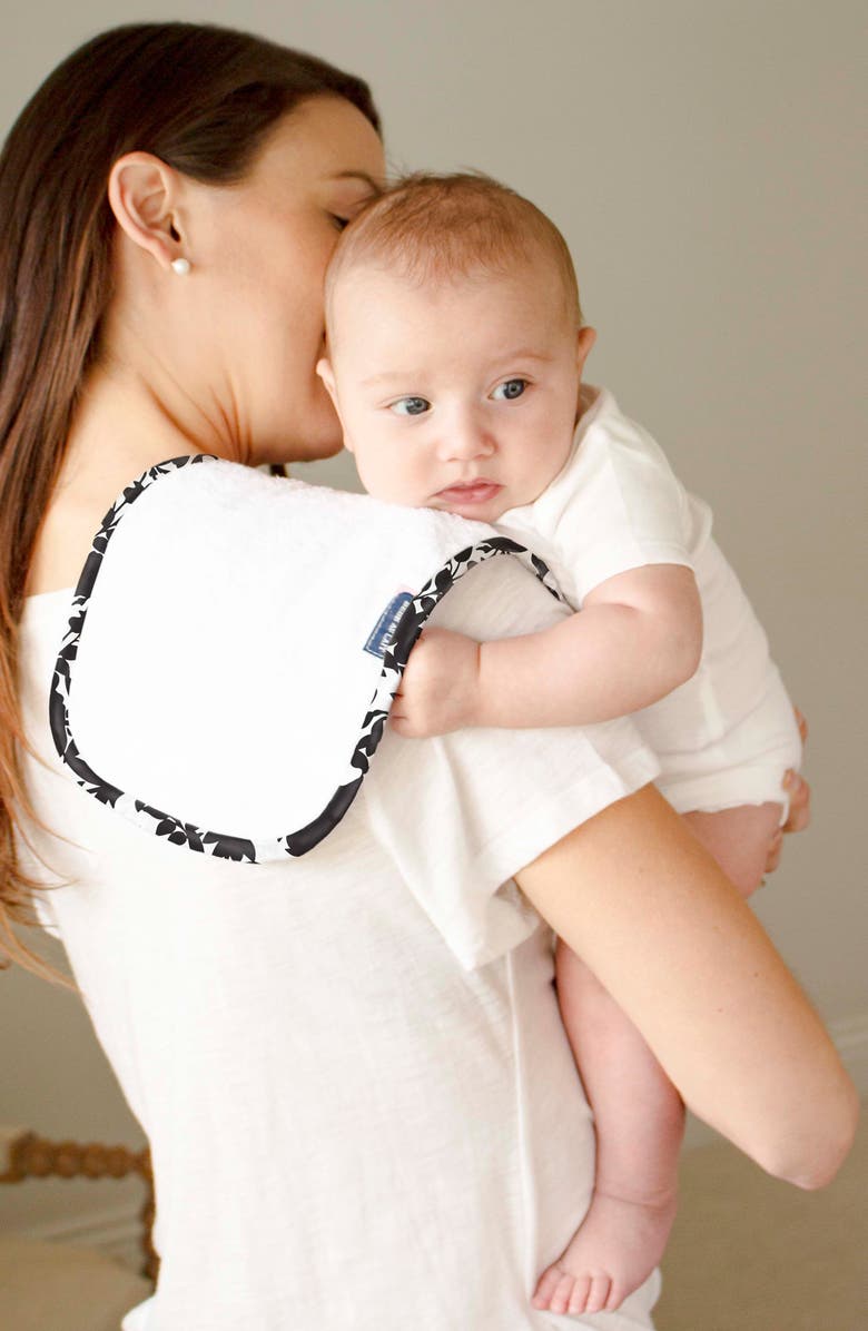 Bébé au Lait Gingko Print Cover & 3-Pack Burp Cloths, Alternate, color,