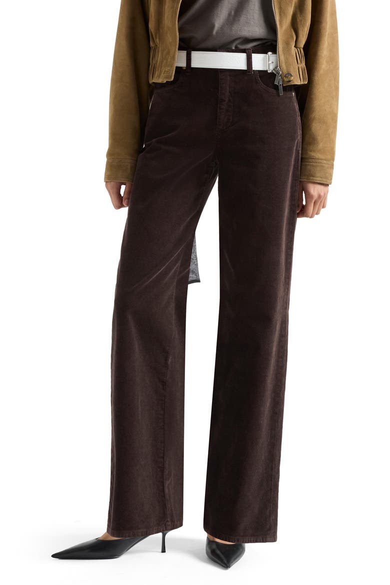 Stovepipe High Waist Straight Leg Jeans, Main, color, CORDUROY COFFEE