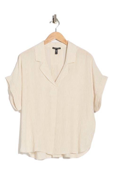 Notch Collar Organic Linen Top