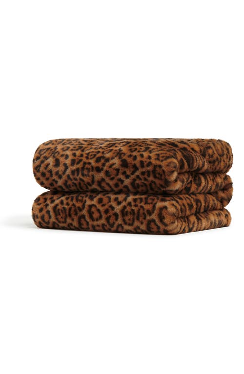 Apparis Brady Faux Fur Throw Blanket In Leopard