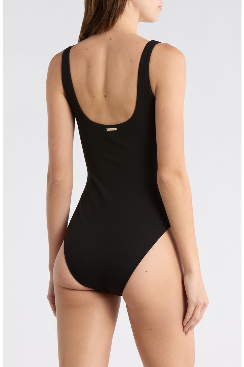 Center Bead One-Piece Swimsuit, Alternate, color, BLACK