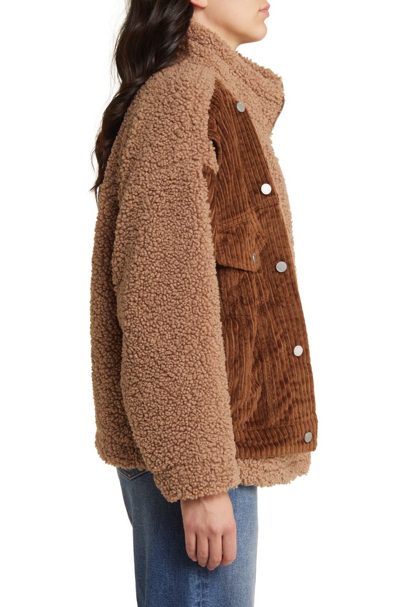 BLANKNYC High Pile Fleece & Corduroy Jacket, Alternate, color, 
