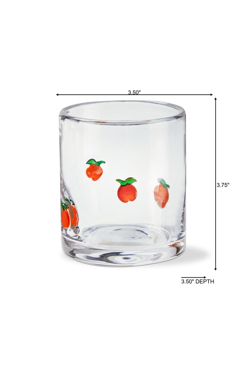 Peach Double Old Fashioned Glass Orange Glass Summer, Alternate, color, Orange