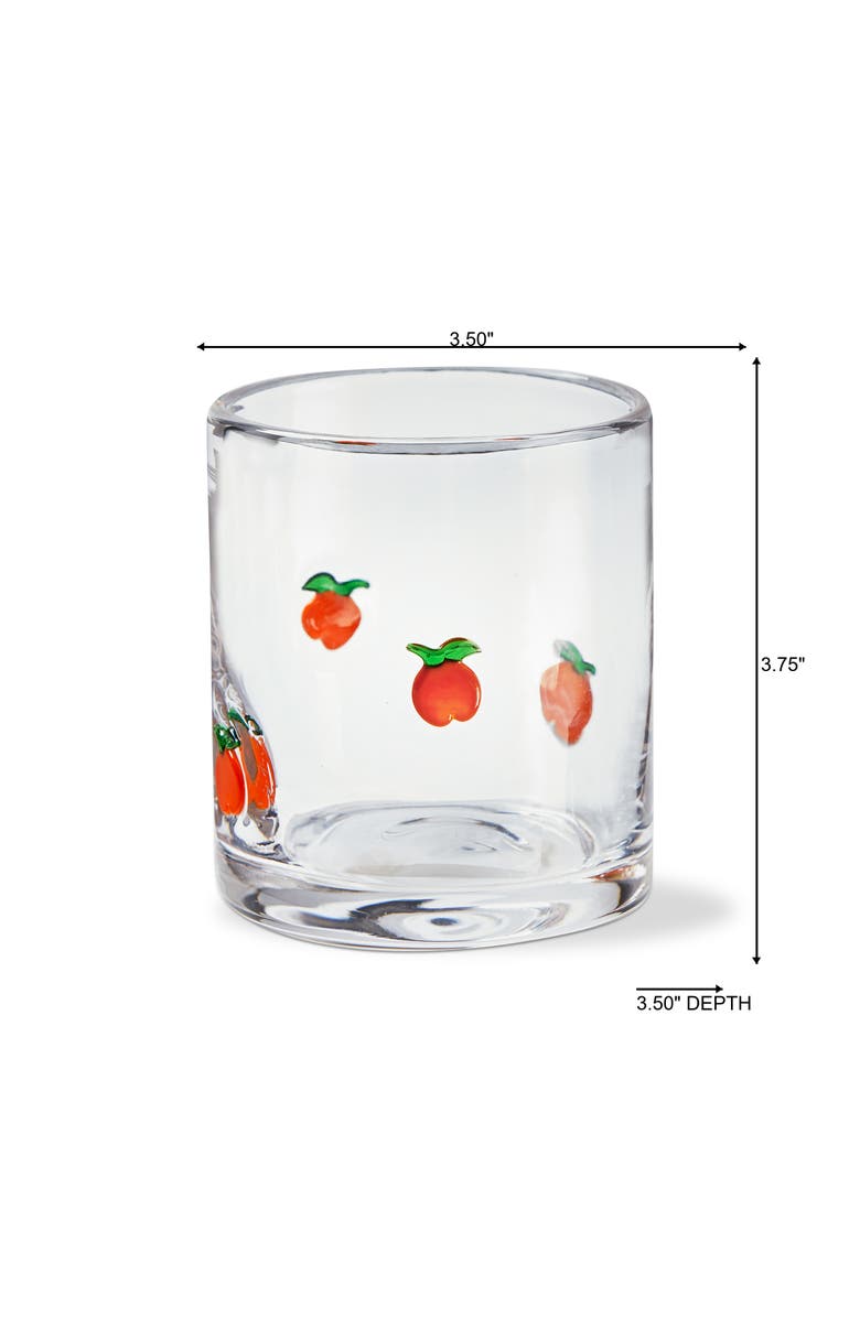 tag Peach Double Old Fashioned Glass Orange Glass Summer, Alternate, color, Orange