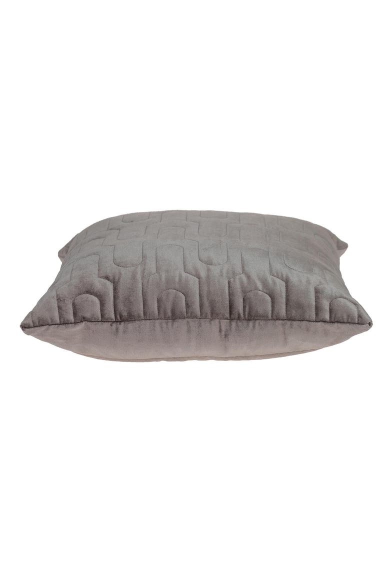 Basil Quilted Velvet Throw Pillow, Alternate, color, TAUPE