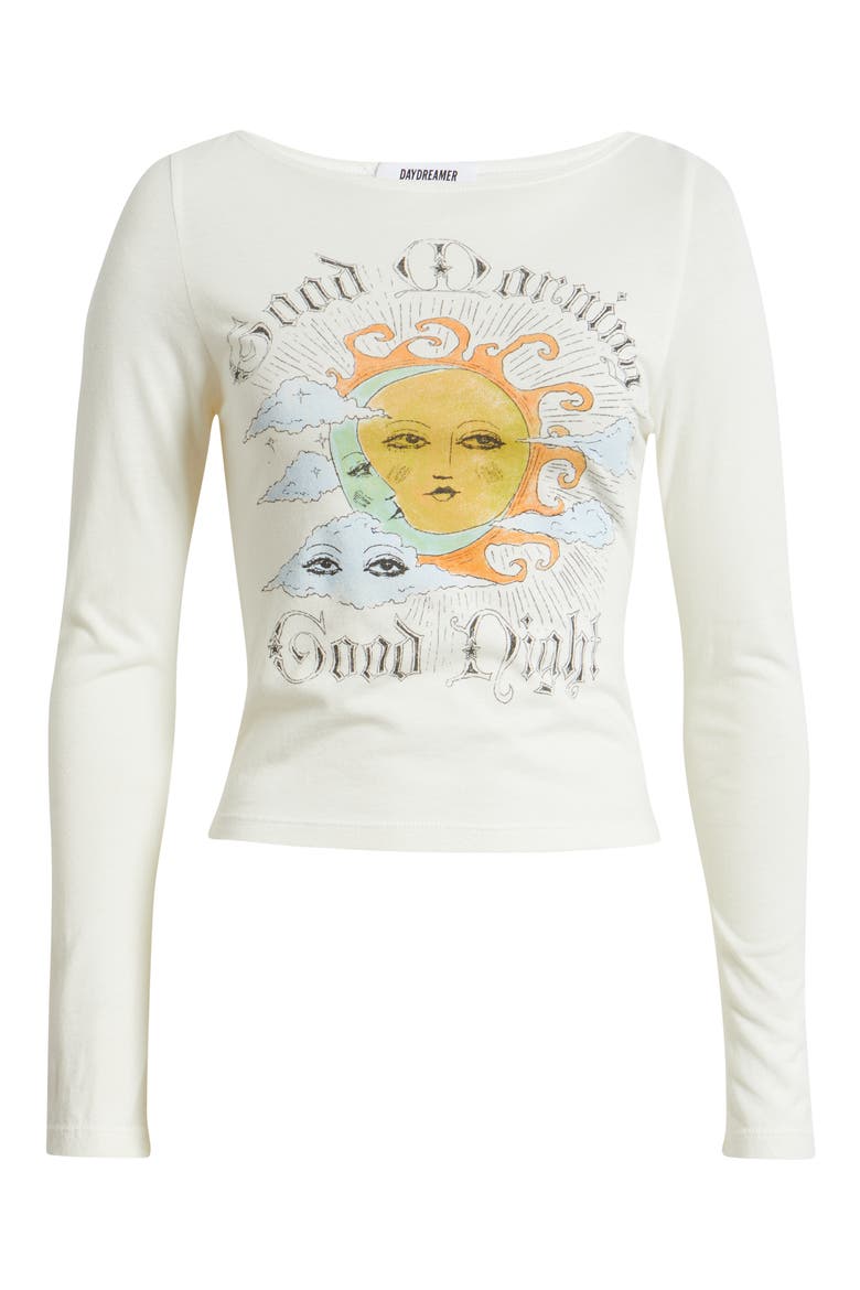 Good Morning Good Night Cotton Blend Graphic T-Shirt, Alternate, color, VINTAGE WHITE