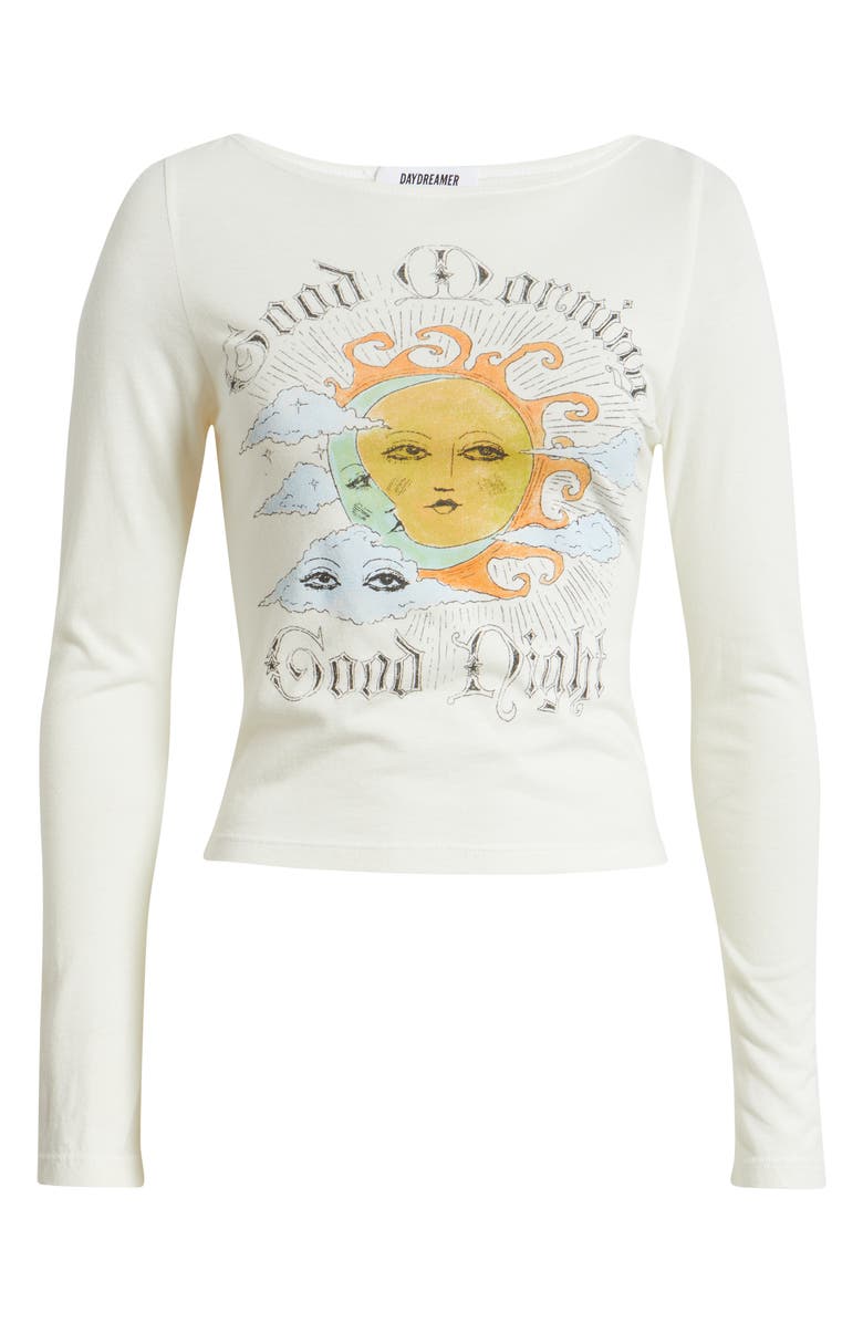 Daydreamer Good Morning Good Night Cotton Blend Graphic T-Shirt, Alternate, color, Vintage White