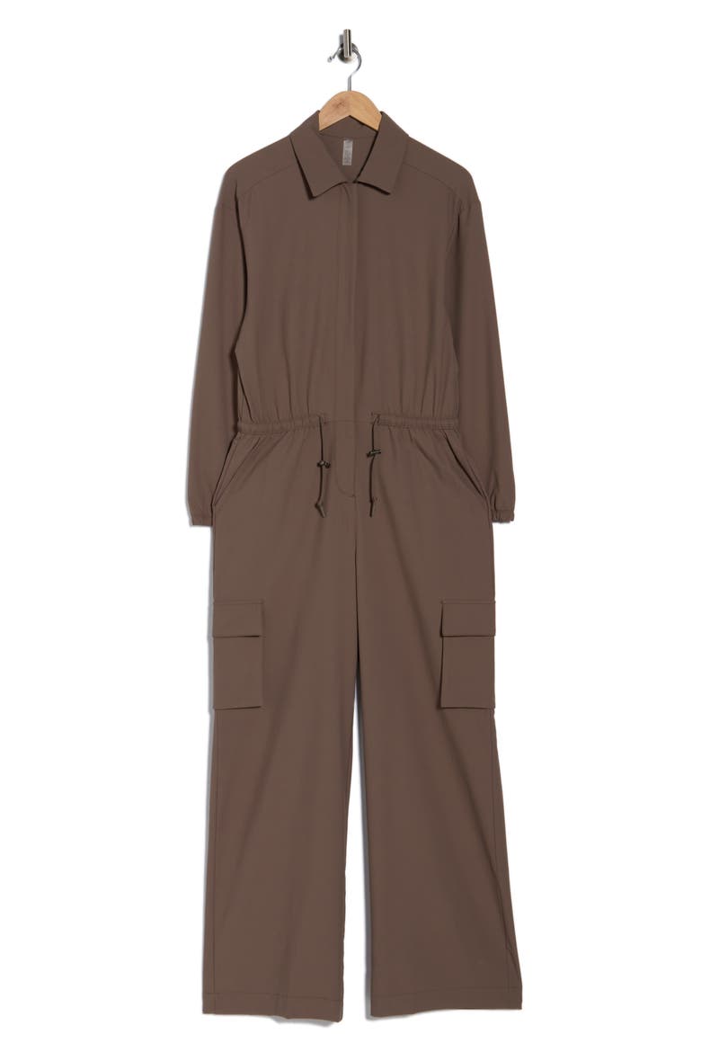 Long Sleeve Cargo Jumpsuit, Alternate, color, DUNE